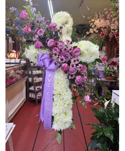 Lavender and White Standing Cross Sympathy/Funeral