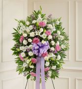 Lavender and White Standing Spray Funeral Flowers