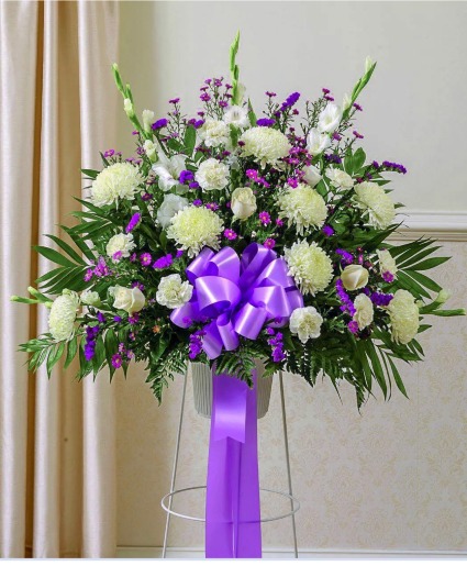 Lavender and white Traditional  Traditional arrangement 