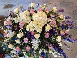 Lavender, blue and white 