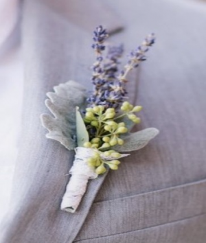 Lavender boutonniere Boutonniere