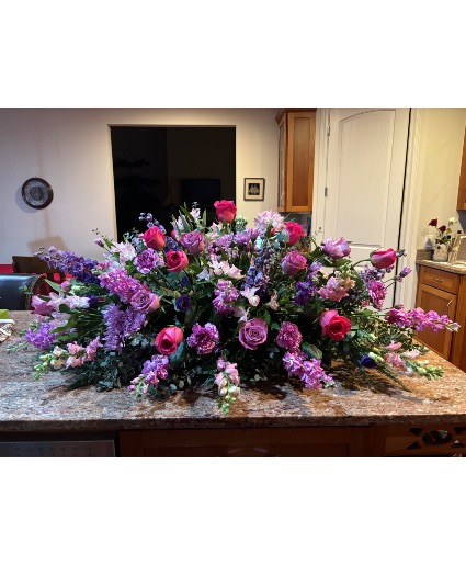 Lavender Farewell Casket Spray