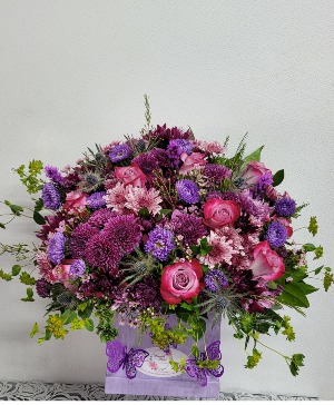 lavender garden flowers in box