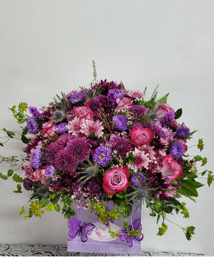 lavender garden flowers in box
