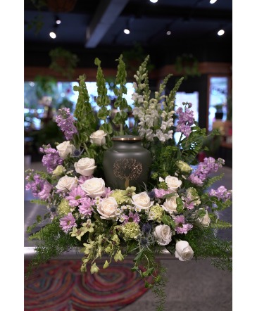 Lavender & Light Urn Setting  in South Milwaukee, WI | PARKWAY FLORAL INC.