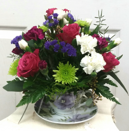 Lavender Love Tea Cup and Saucer Arrangement 
