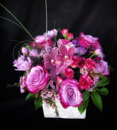 Lavender Lovelies Cube Vase