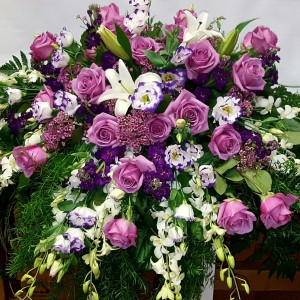 Lavender meadow casket  Casket floral spray 