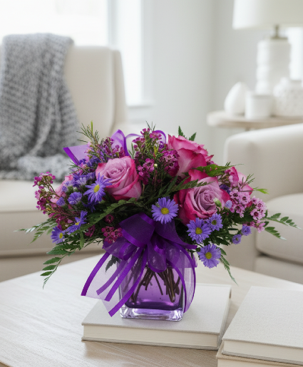 Lavender Medley Cube Arrangement
