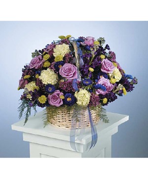 Lavender Memories Basket Sympathy Arrangement