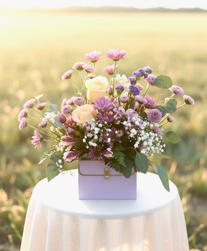 Lavender Mom Purse Mix of Fresh Flowers
