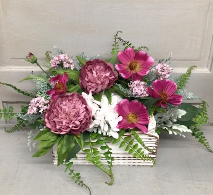 Lavender Peonies and Cosmos  