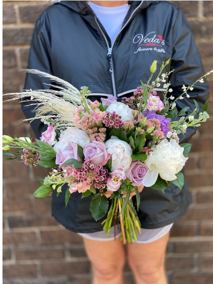 Lavender pompas  Bridal Bouquet