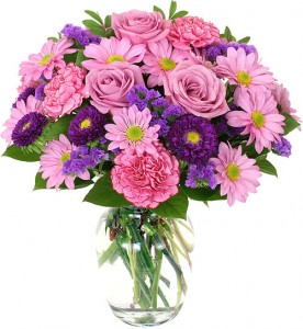 Lavender Pompon Birthday Flowers