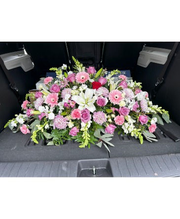 Lavender Springs Casket Spray  in Tannersville, PA | Imaginations Florals & More by Ally