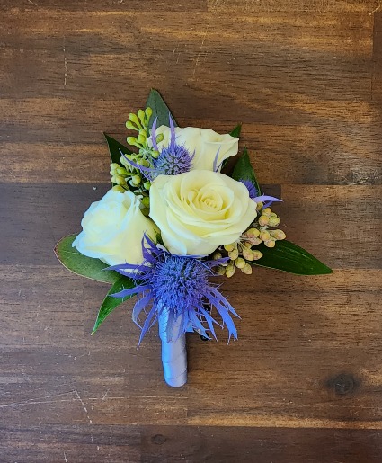 Lavender Thistle Boutonniere