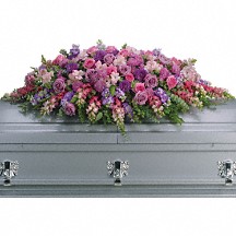 Lavender Tribute Casket Spray in Whitesboro, NY | KOWALSKI FLOWERS INC.