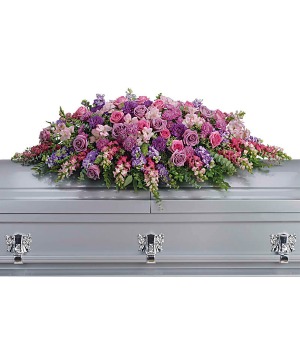 Lavender Tribute Casket Spray sympathy arrangements