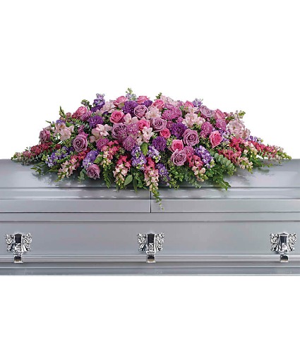 Lavender Tribute Casket Spray sympathy arrangements