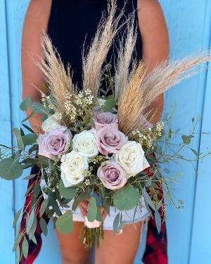 Lavender & White Roses Bouquet 