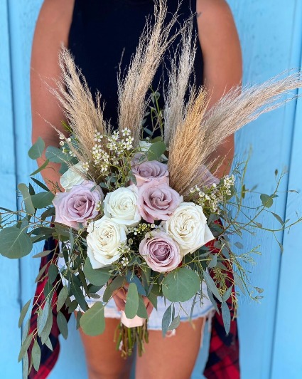 Lavender & White Roses Bouquet 