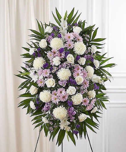 Lavender & White Standing Spray Funeral Spray