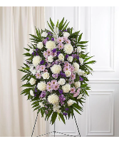 Small Lavender & White Sympathy  Standing Spray