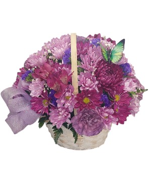 Lavender Wishes Basket of Flowers