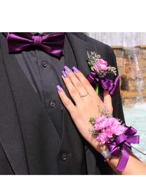 Lavish Lavender Carnation Prom Corsage Set