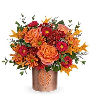 T22T305 Leaves of Copper Keepsake Vase
