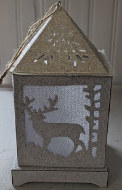 LED glitter reindeer lantern  