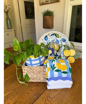 Lemon kitchen gift basket 