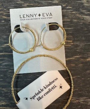 Lenny & Eva Jewelry Set earring with bangle bracelet
