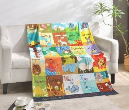 "Letters" Plush Toddler Blanket 