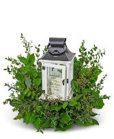 Memorial Lantern Lantern with Greenery Arrangement