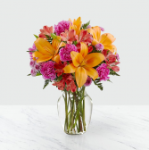 Light of My Life Orange and Magenta vase Arrangement 