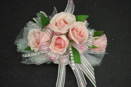 Light Pink Spray Roses Wrist Corsage $50      