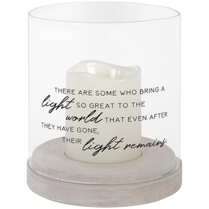 "light Remains" Glass Hurricane 