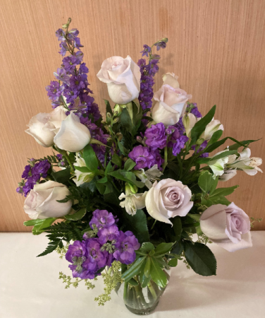 Light Side of Lavender Vase Arrangement