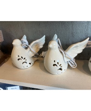 Lighted Ceramic Dove 