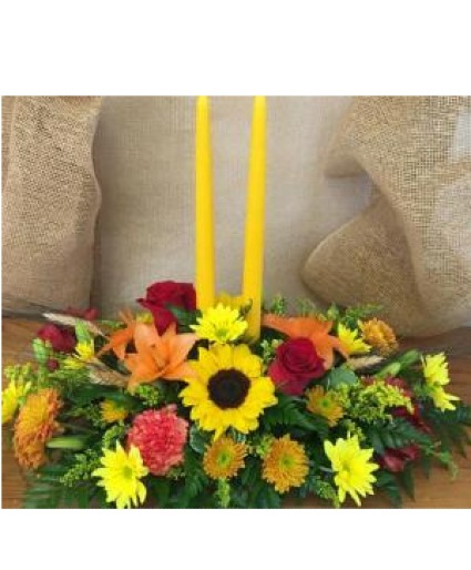 Lighted Fall Centerpiece FHF-F302 Fresh Flower Arrangement 