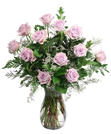 Lilac Dozen Rose Arrangement in Albany, NY | Ambiance Florals & Events
