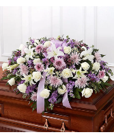 Lilac Tribute Casket Flowers