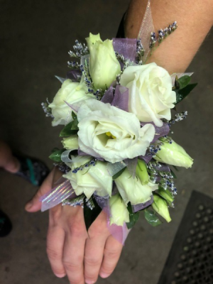 Lilac & White Wrist Corsage