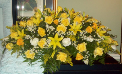 Lilies and roses Casket blanket