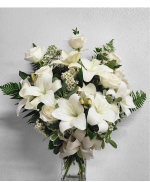 Lilies and roses vase arrangement Any occasion 