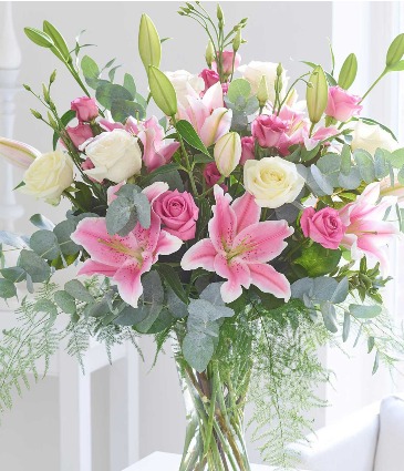 Lilies & Roses Vase Arrangement in Monument, CO | Enchanted Florist