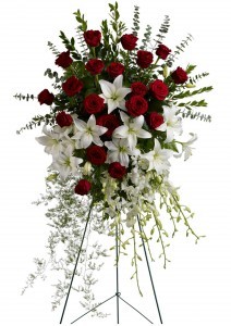 Lily and Rose Tribute Spray Standing Spray in Fairfield, CT | Blossoms at Dailey's Flower Shop