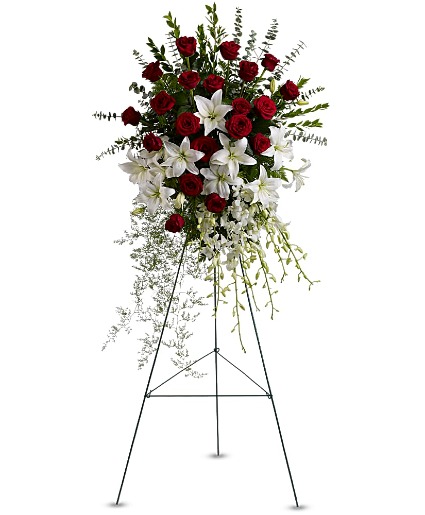 Lily and Rose Tribute Spray sympathy arrangements