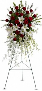 Lily and Rose Tribute  Standing Spray